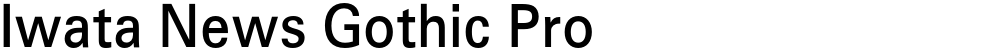 Iwata News Gothic Pro