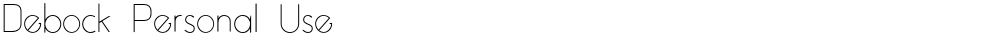 Debock Personal Use