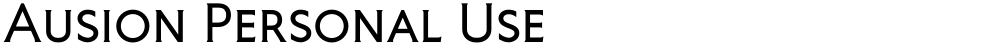 Ausion Personal Use