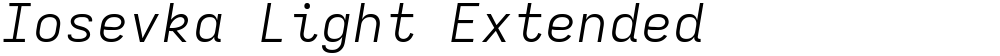Iosevka Light Extended