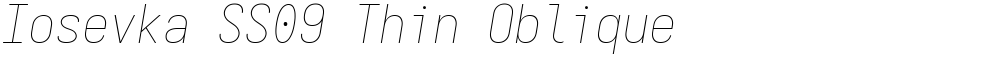 Iosevka SS09 Thin Oblique