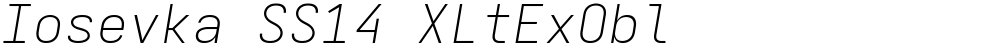 Iosevka SS14 XLtExObl
