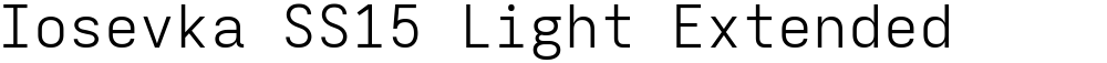 Iosevka SS15 Light Extended