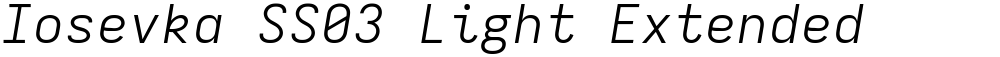 Iosevka SS03 Light Extended