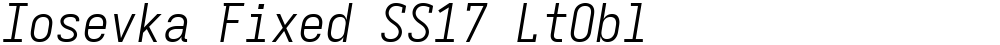 Iosevka Fixed SS17 LtObl