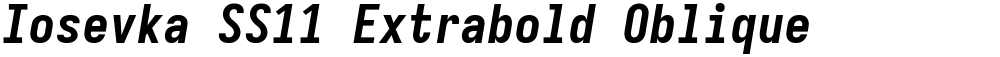 Iosevka SS11 Extrabold Oblique