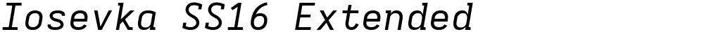 Iosevka SS16 Extended