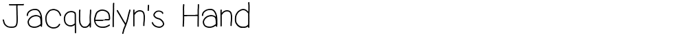 Jacquelyn's Hand