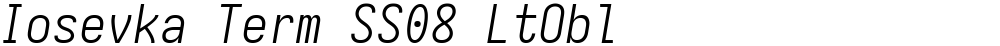 Iosevka Term SS08 LtObl