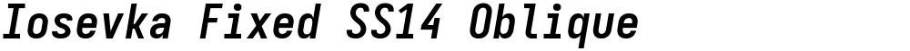 Iosevka Fixed SS14 Oblique
