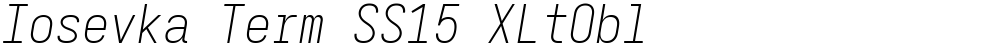 Iosevka Term SS15 XLtObl