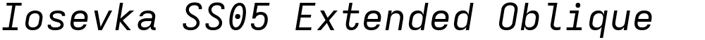 Iosevka SS05 Extended Oblique
