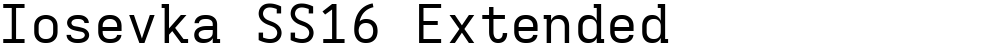 Iosevka SS16 Extended
