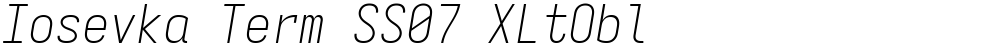 Iosevka Term SS07 XLtObl