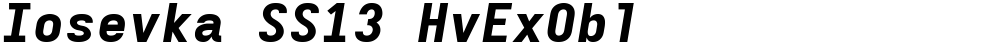 Iosevka SS13 HvExObl