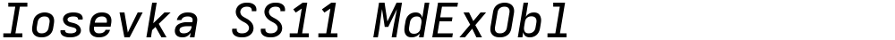 Iosevka SS11 MdExObl