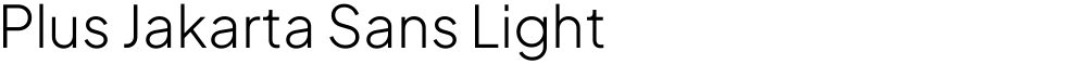 Plus Jakarta Sans Light