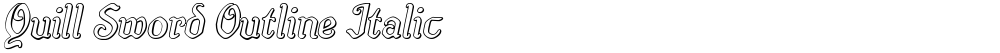 Quill Sword Outline Italic