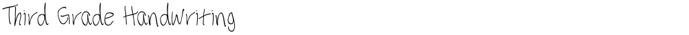 Third Grade Handwriting 