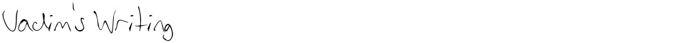 Vadim's Writing