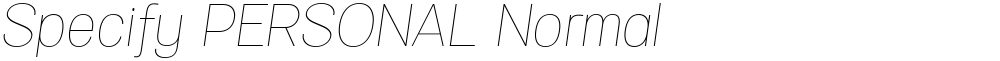 Specify PERSONAL Normal