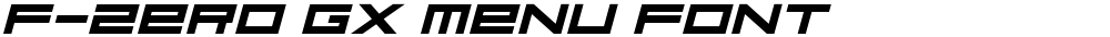 F-Zero GX Menu Font
